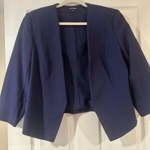 Express blue suit, skirt has pockets!